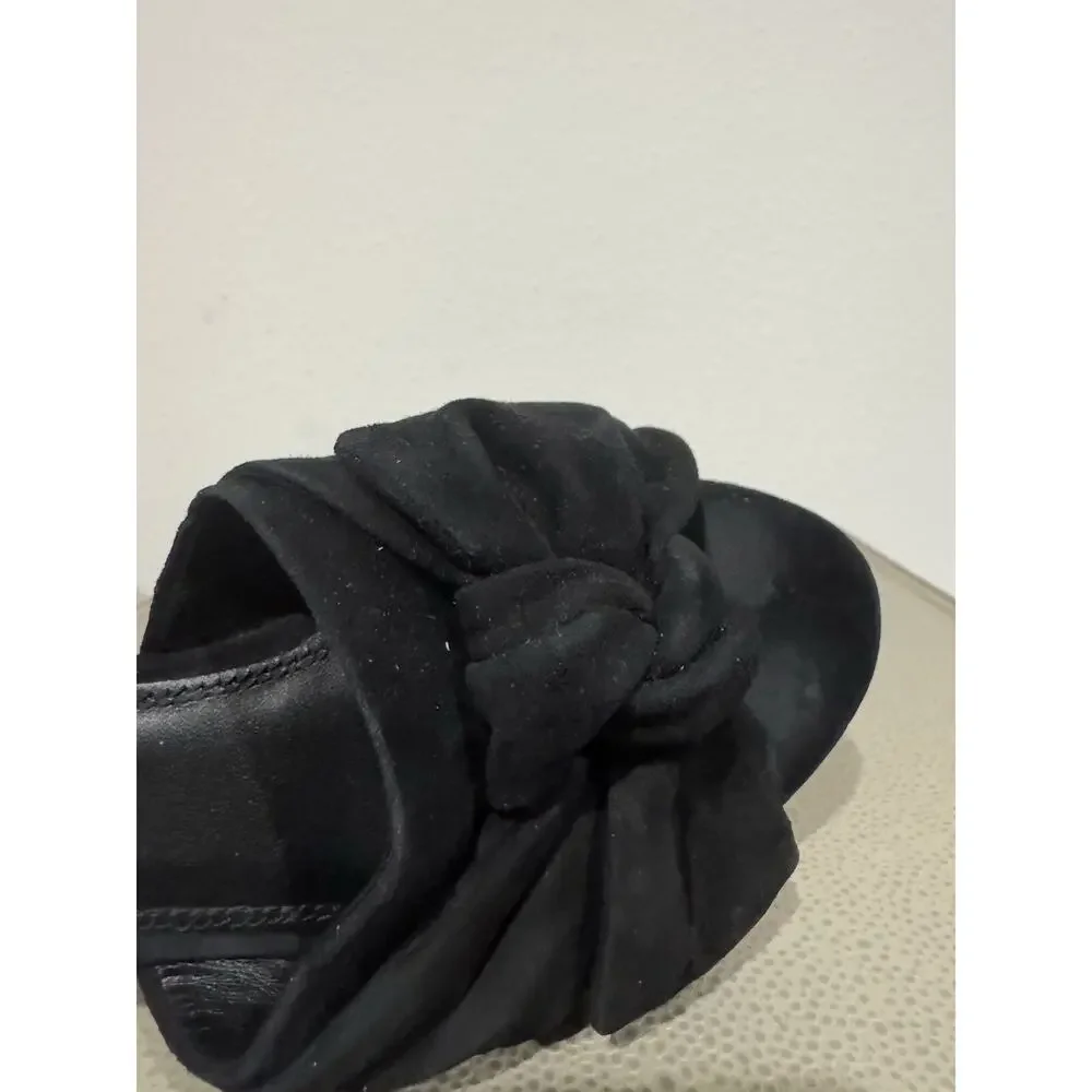 Tory Burch Womens Annabelle Black Bow Slip-On Slide Sandals Size 7.5 M